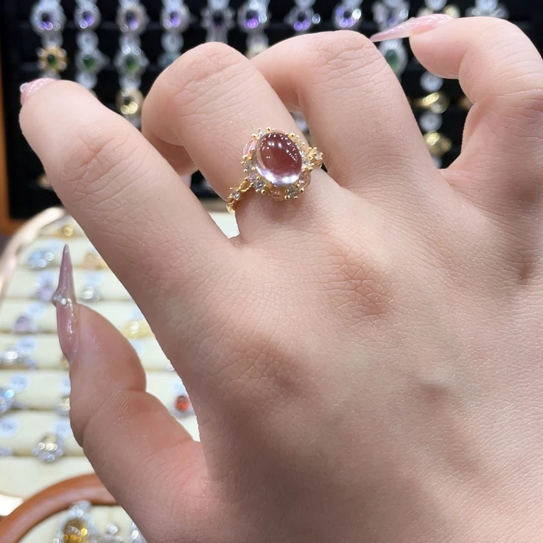 紫晶戒指女款银S925镶嵌