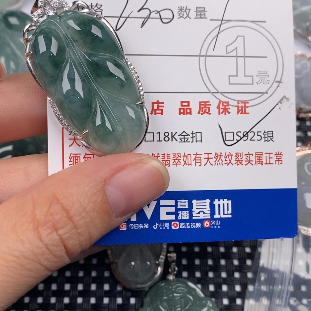 ***翡翠银S925镶嵌颈饰