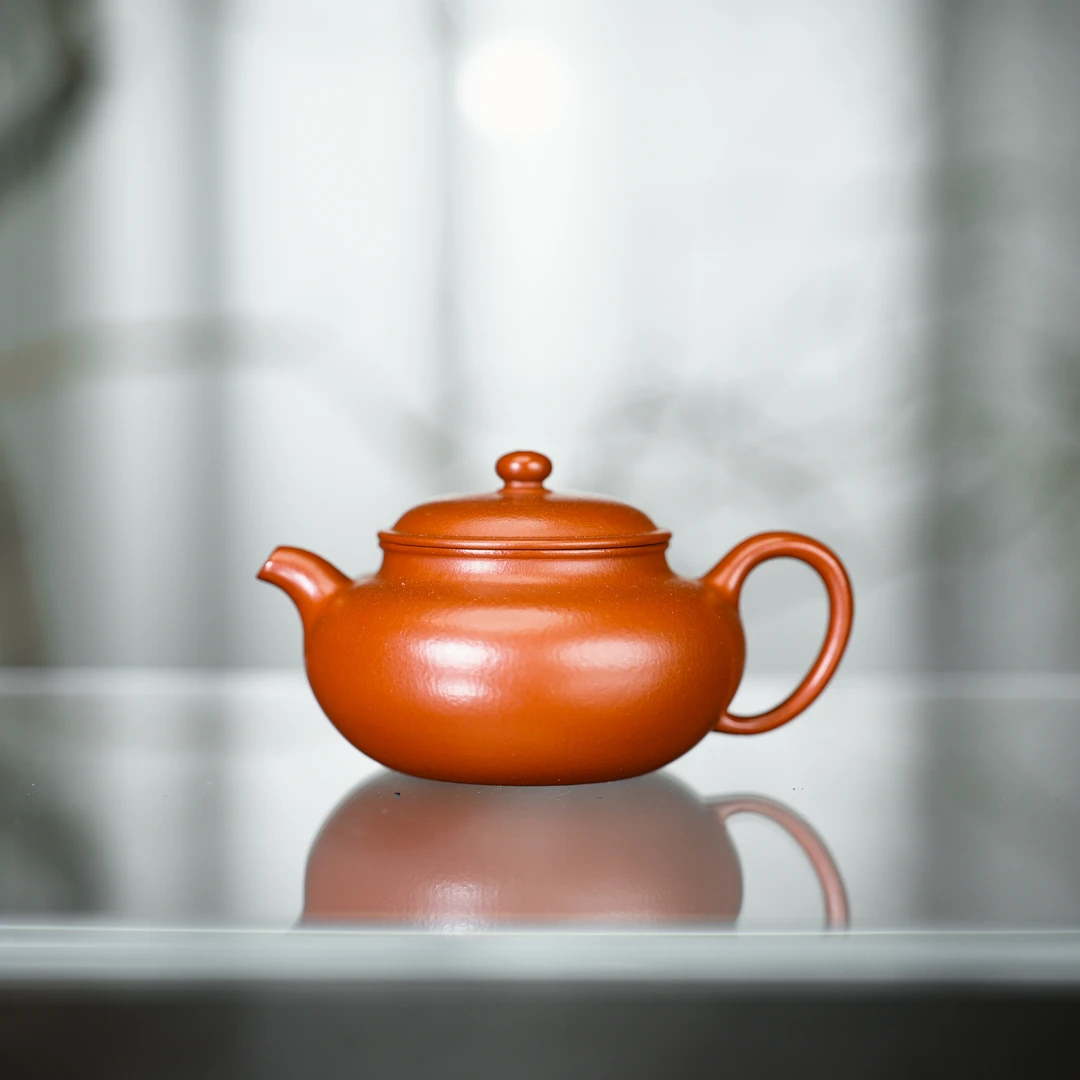 JTT33【范家壶庄】居砚峰 仿古 朱泥 90cc 紫砂壶 青墨