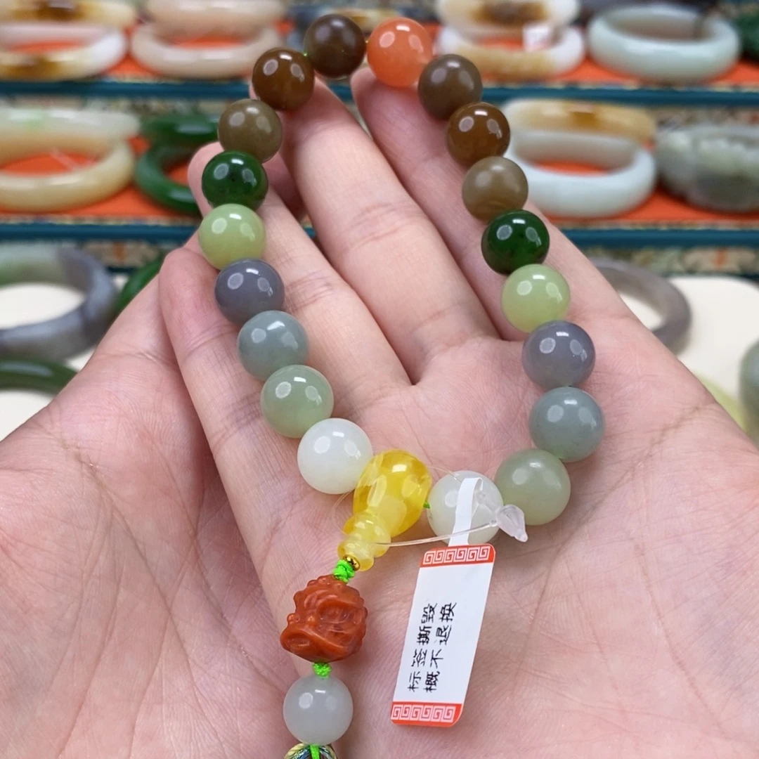 和田玉珠子未镶嵌胭**梁