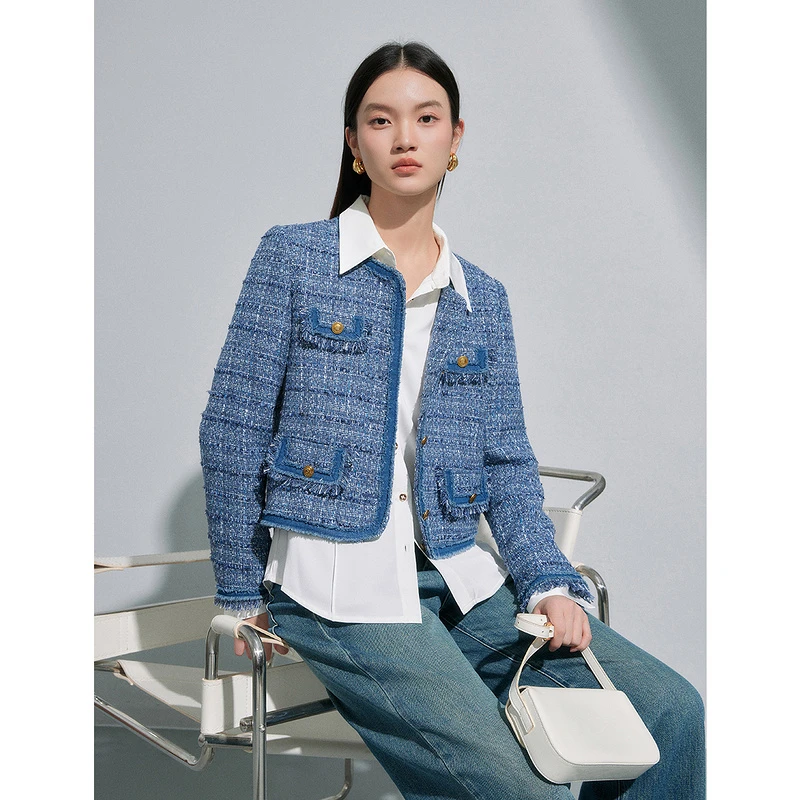 【丽公主专属】MOFAN摩凡春新款牛仔蓝短外套MDW453756