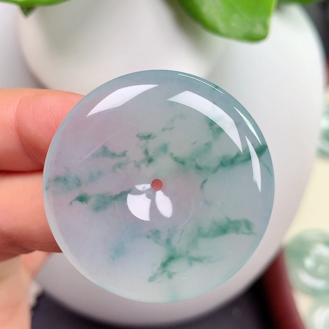 翡翠未镶嵌颈饰平安扣 34.7x5.9mm