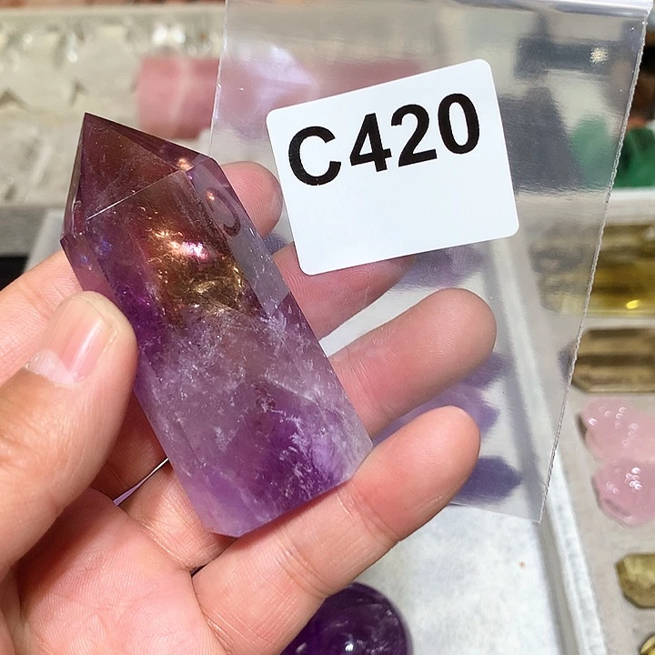 紫晶天然水晶柱子C420未镶嵌机***孟