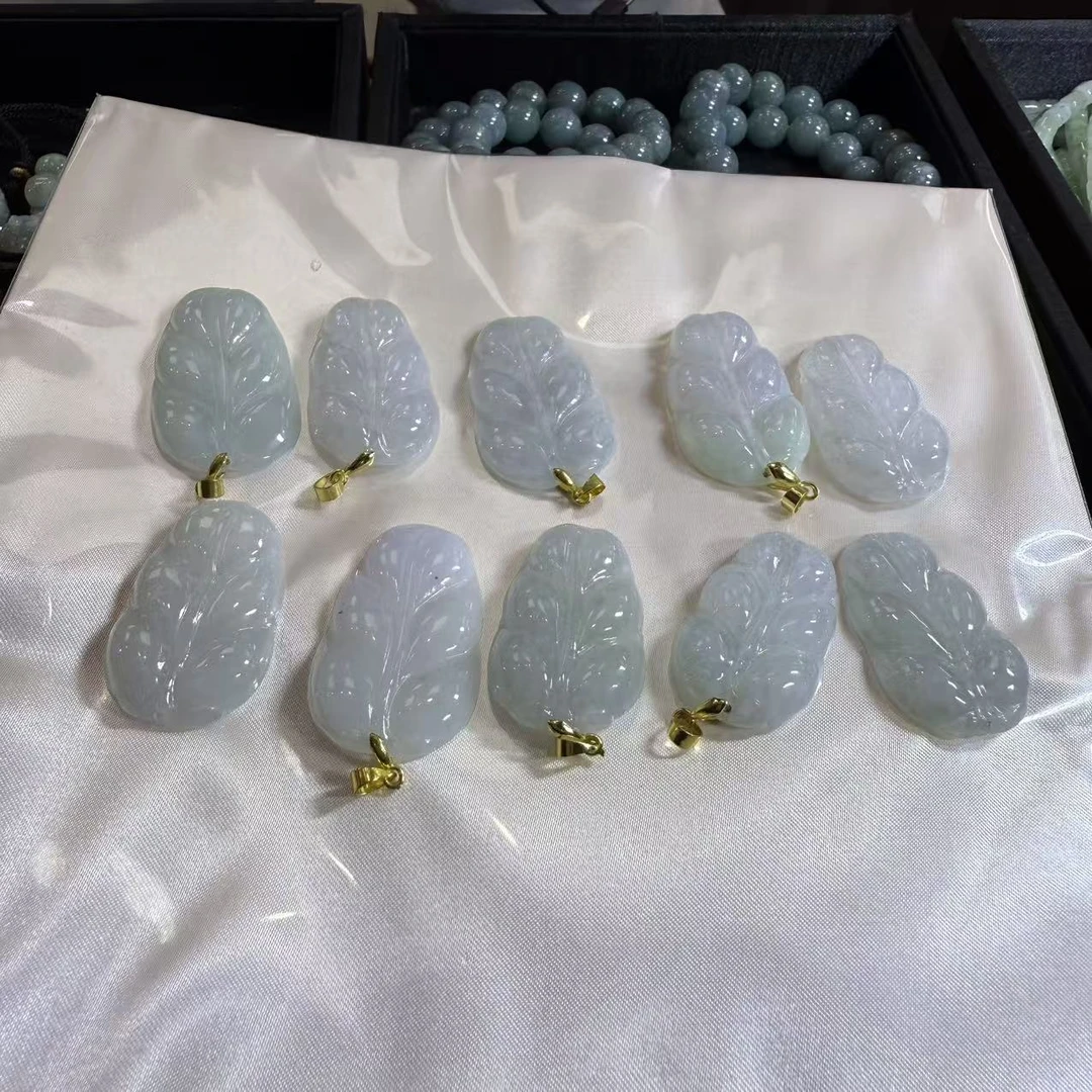 天然A货翡翠树叶吊坠-c014-多样性发一