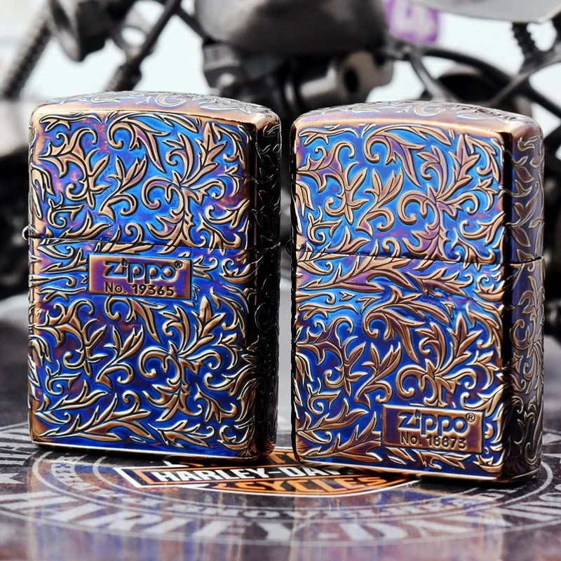 ZIPPO正品打火机/美版经典五面烤蓝唐草-立体雕刻-DY9901XJ【凯亚1