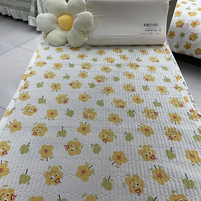 【180*200向阳花开】三层夹棉床盖提花四季通用防滑盖