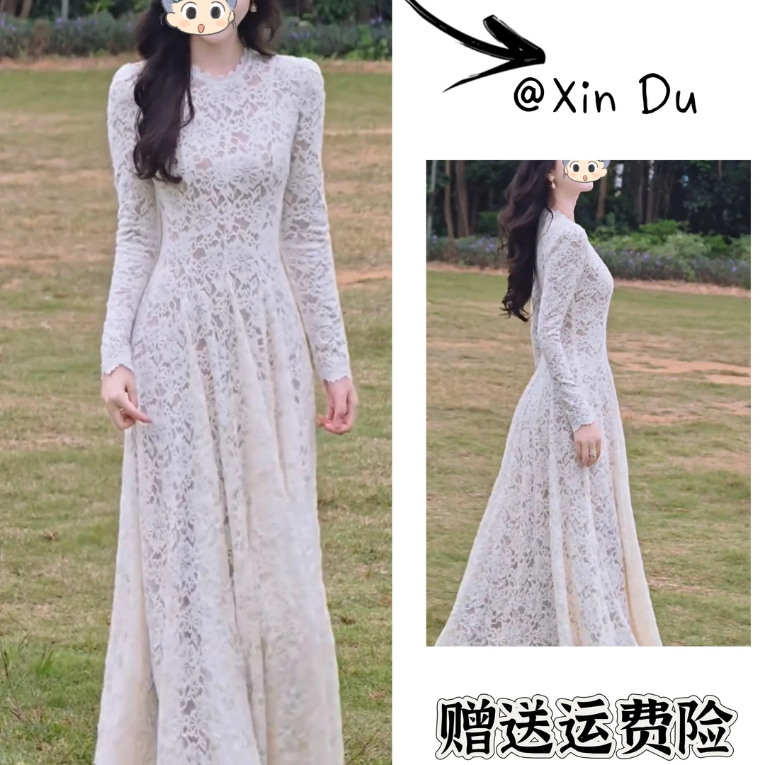 2025秋冬季新款时尚显瘦气质女士网红洋气连衣裙百搭款D24936