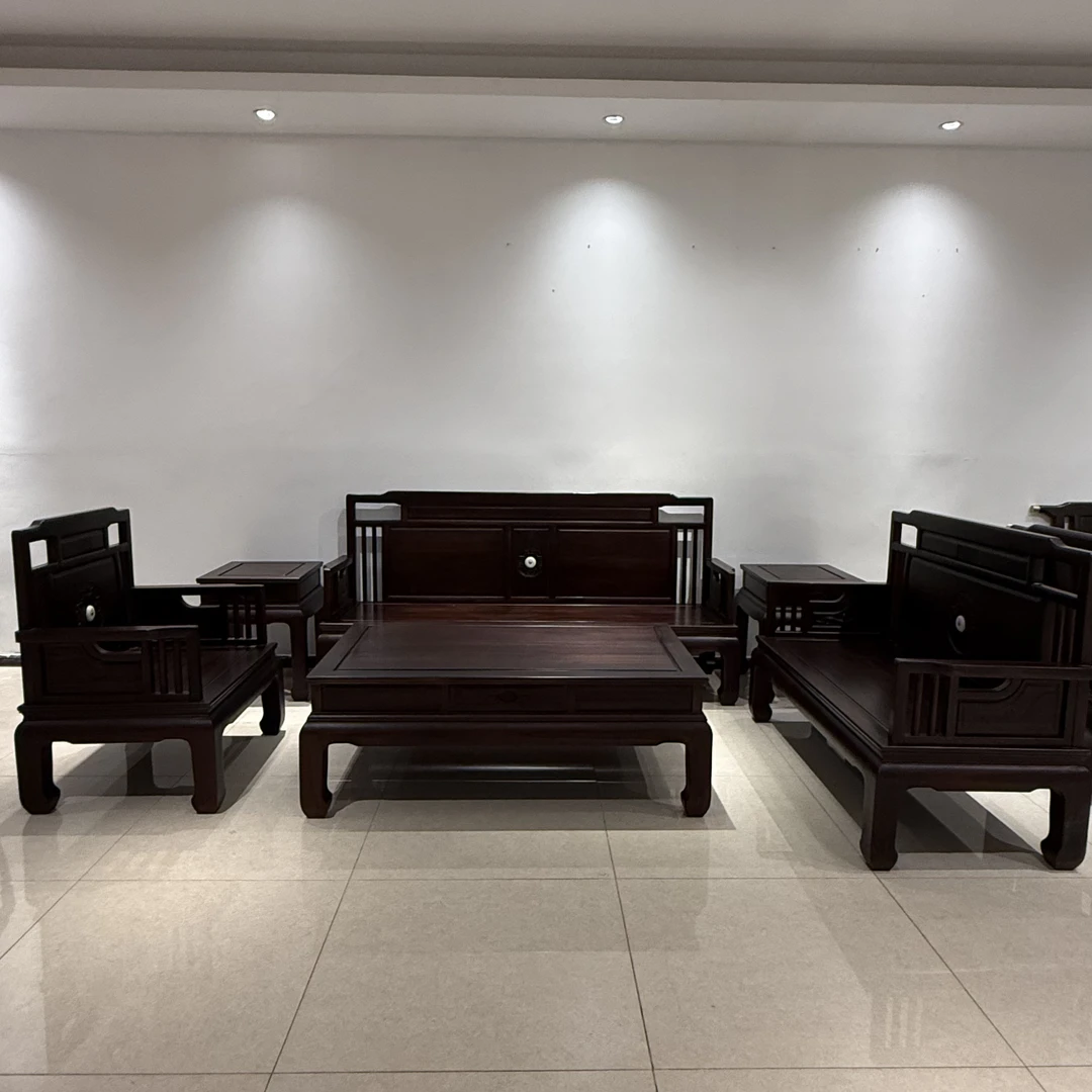 碧玉新中式手工雕刻沙发榫卯工艺实木两用客厅原木家具