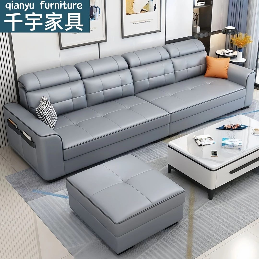 布艺沙发客厅小户型简约现代家用科技布沙发整装组合猫抓布沙发