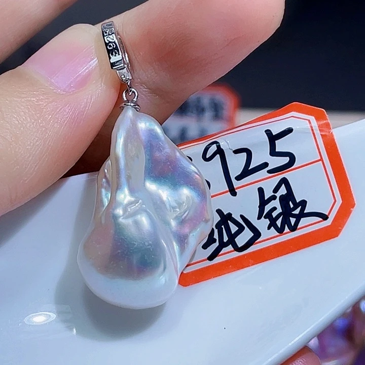 淡水珍珠银S925镶嵌颈饰