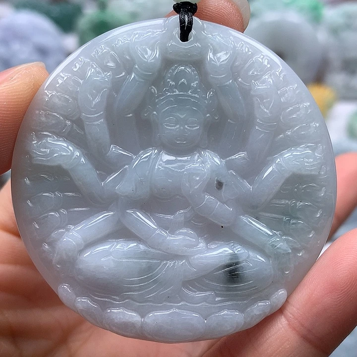 翡翠未镶嵌颈饰千手观音福利