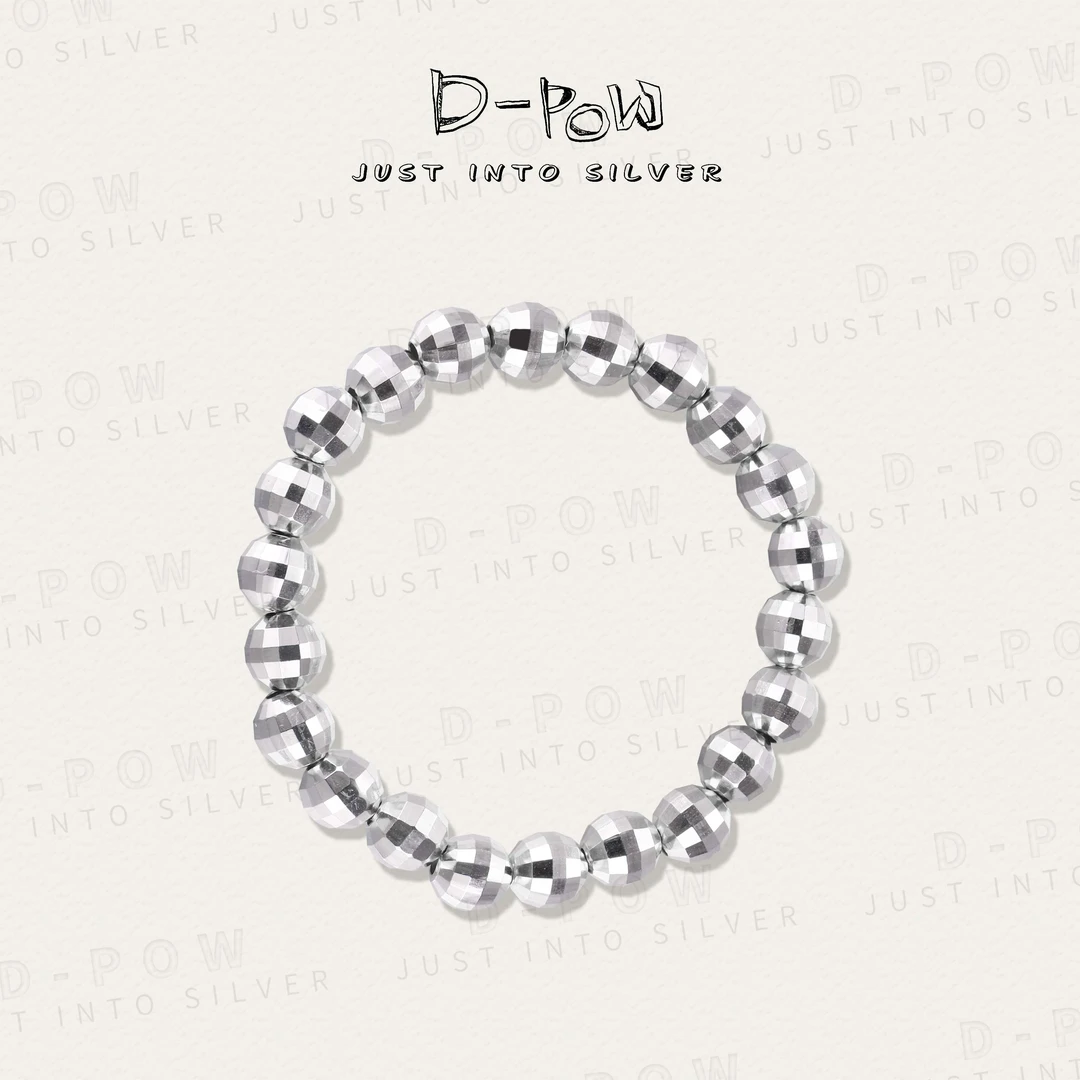 灯小炮 925银手链 多棱镭射珠手串（9557）气质百搭简约轻奢个性