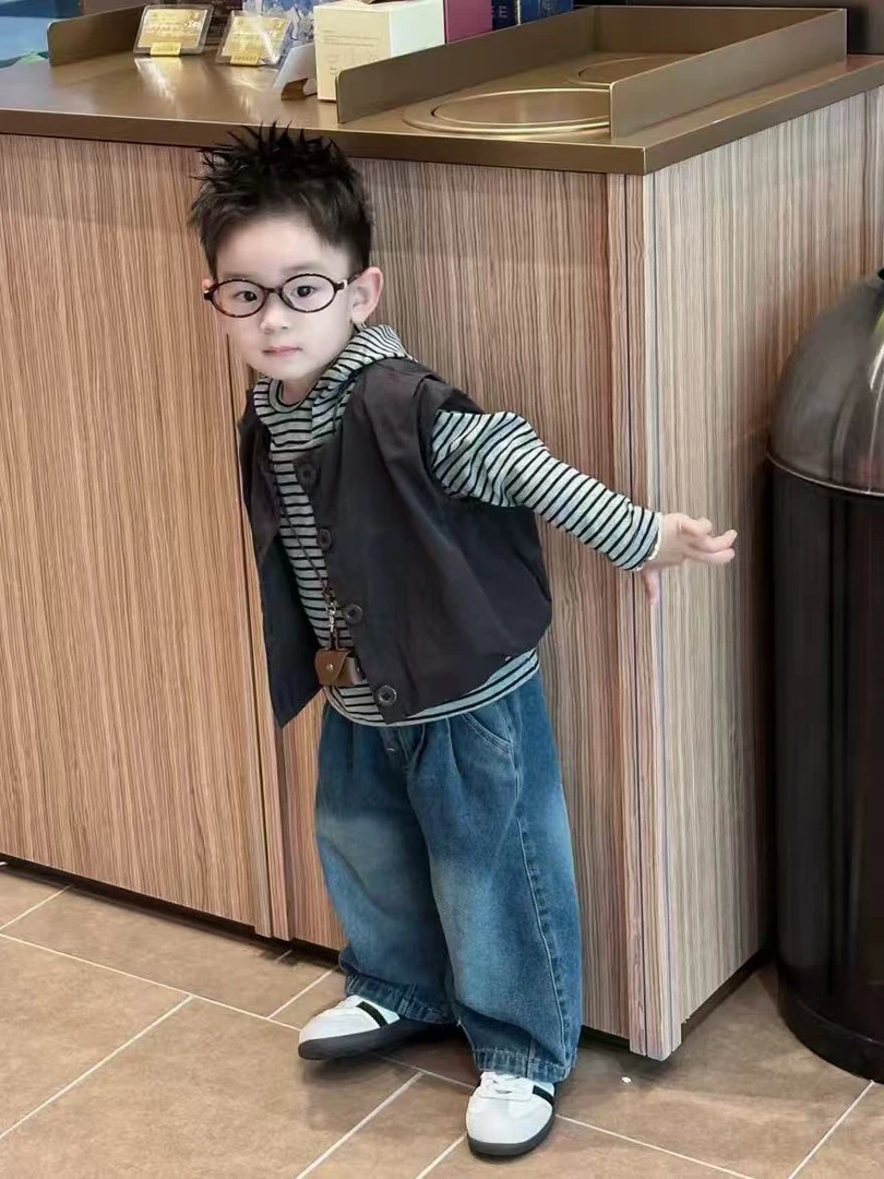 男童套装2025秋装新款童装儿童宝宝男孩韩版休闲保暖宽松三件套