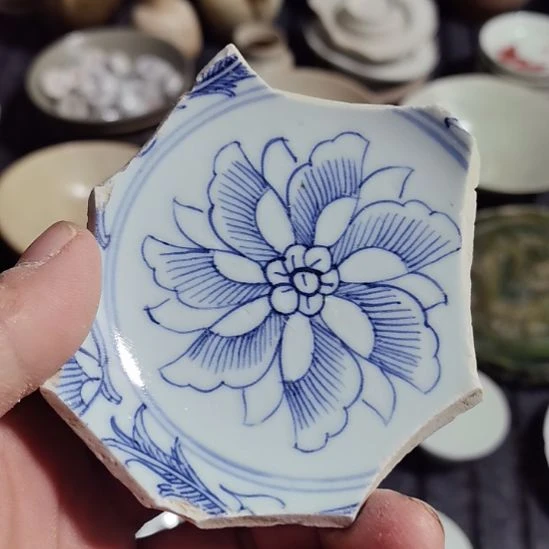 瓷片青花影青杯垫学习标本