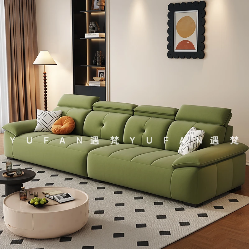 遇梵雪尼尔绒布沙发大小户型客厅家用轻奢直排多人位沙发牛奶绒