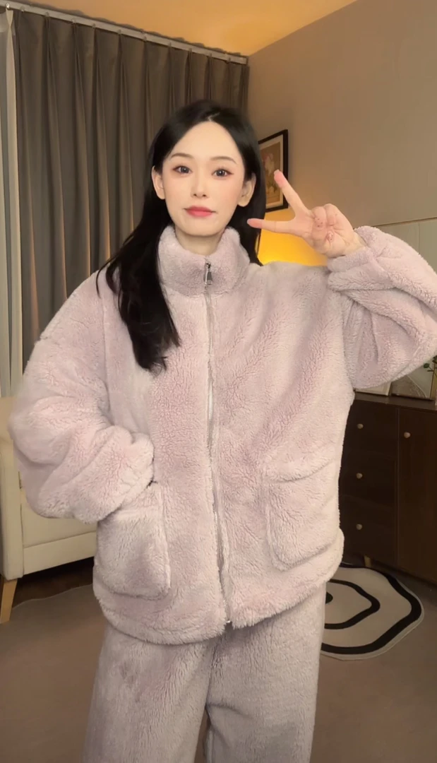 2025新款加绒加厚睡衣情侣装韩版二件套冬季爆款睡衣外穿