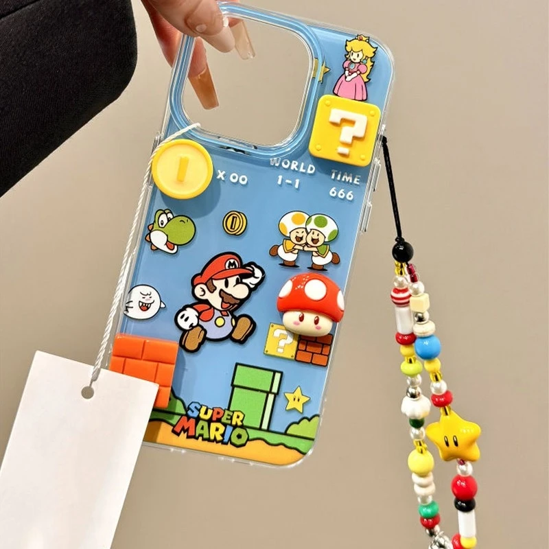 适用乐趣超级马里奥苹果16promax手机壳华为oppovivo小米卡通可爱