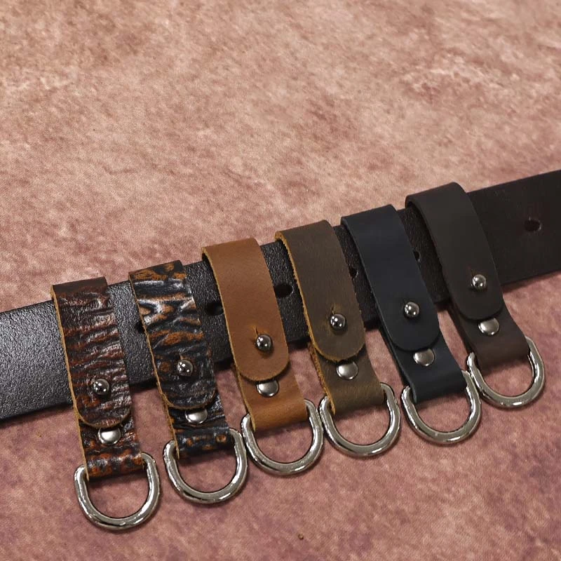 头层牛皮钥匙扣男士可穿戴腰带皮革钥匙环多功能可拆卸真皮