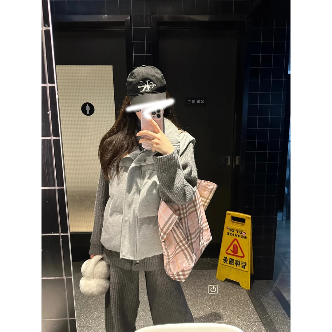 简约高级感宽松时髦松弛感保暖马甲套装女冬