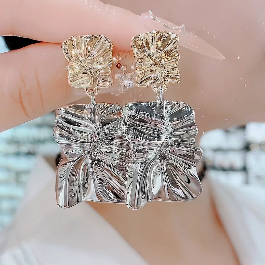 铜合金耳饰 704-气质S925银针潮流金属风灵动高级显白百搭耳环