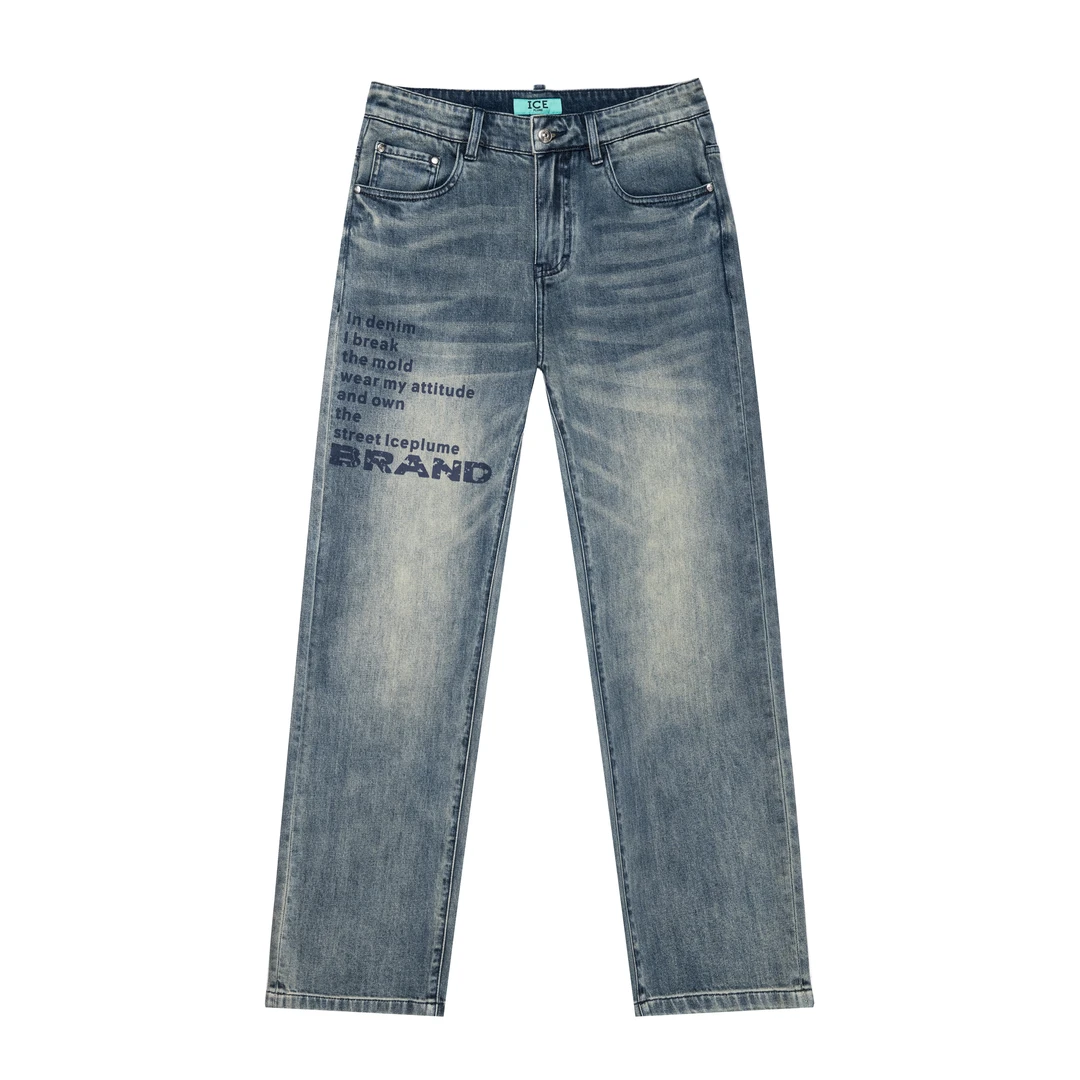 休闲低腰直筒裤长裤宽松春秋微弹力牛仔裤时尚夏季