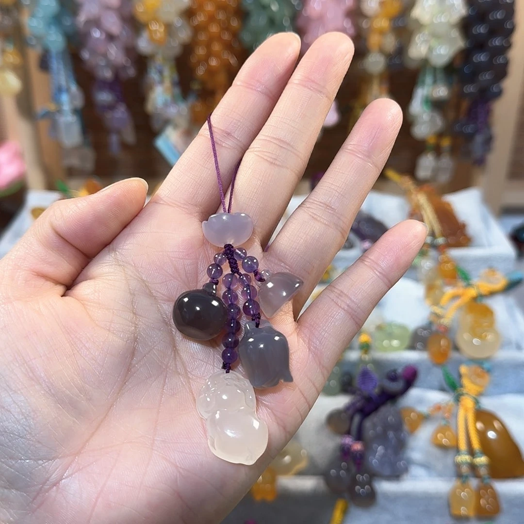 玛瑙/玉髓手机挂件未镶嵌