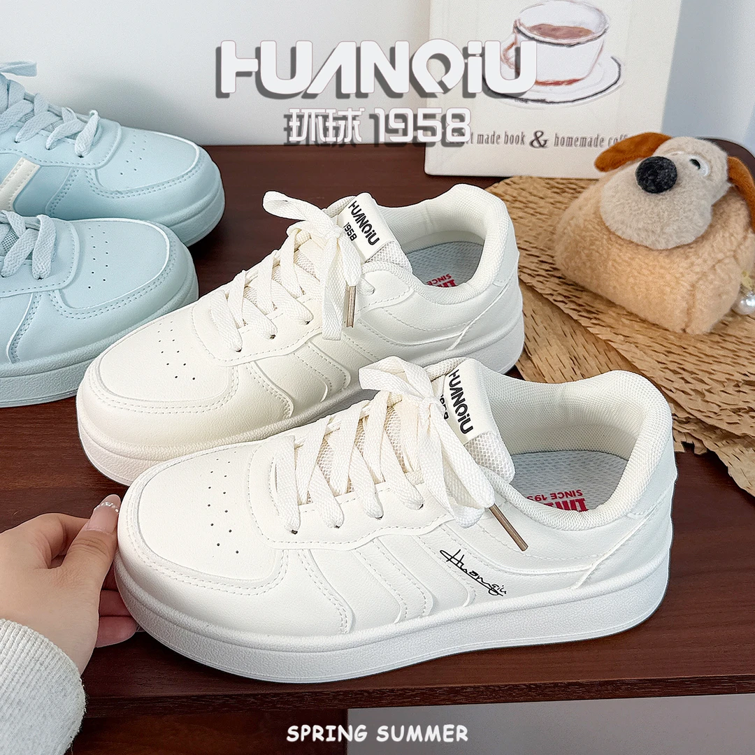 环球奶fufu小白鞋女厚底夏季增高防滑女学生新款百搭休闲运动板鞋