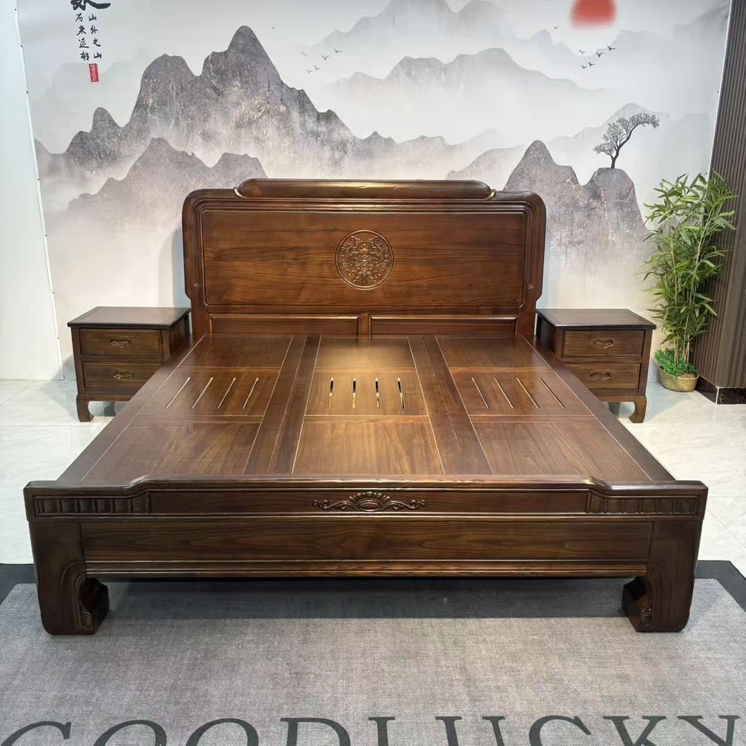 【招财进宝】榫卯结构现代实木床1.5米x2米1.8米x2米家用大床双人床