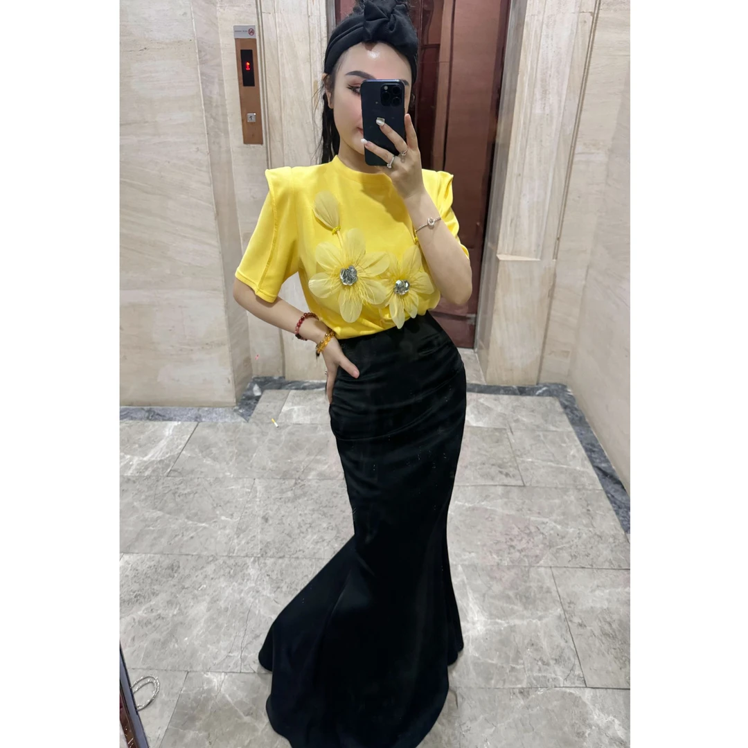 【星姐推荐】星原创高级定制【花颜物语】设计师气质轻奢名媛T恤上衣