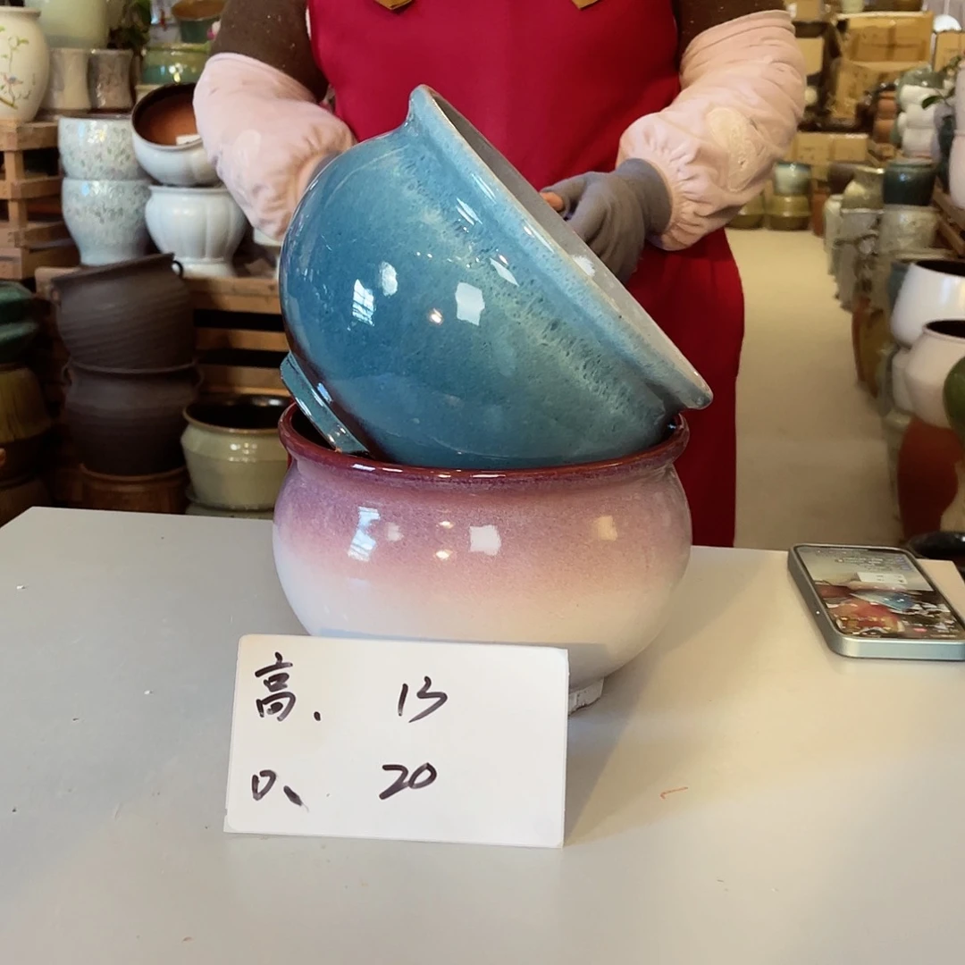 紫砂花盆高度13口径20