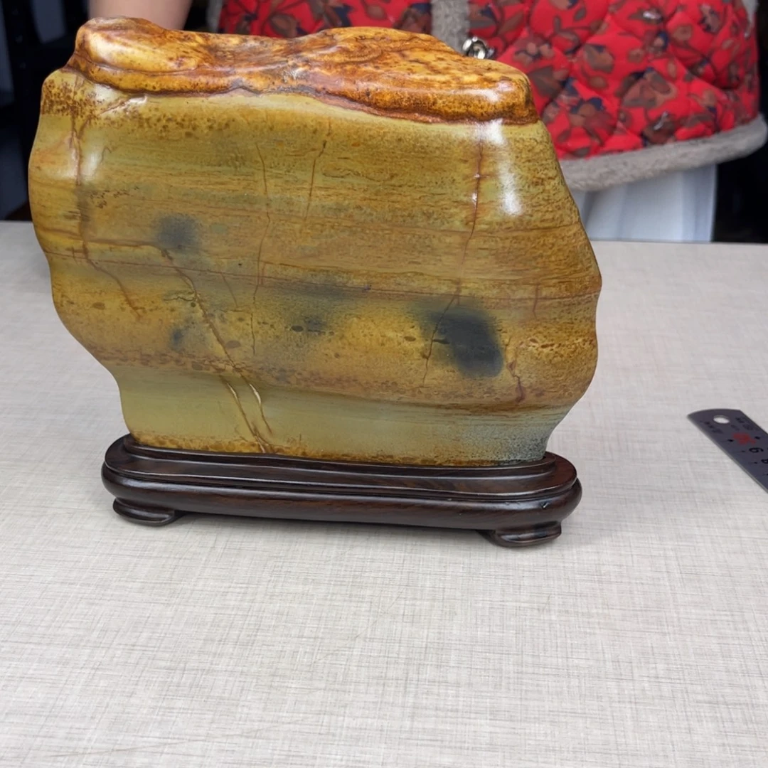 石材广西大化彩玉石配底座