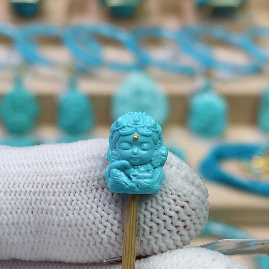 绿松石18K金镶嵌珠宝奇石