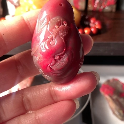 昌化石昌化鸡血石挂件