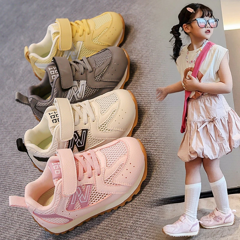 女童运动鞋2025春秋中性软底男童老爹网鞋步鞋小白鞋网面透气鞋潮