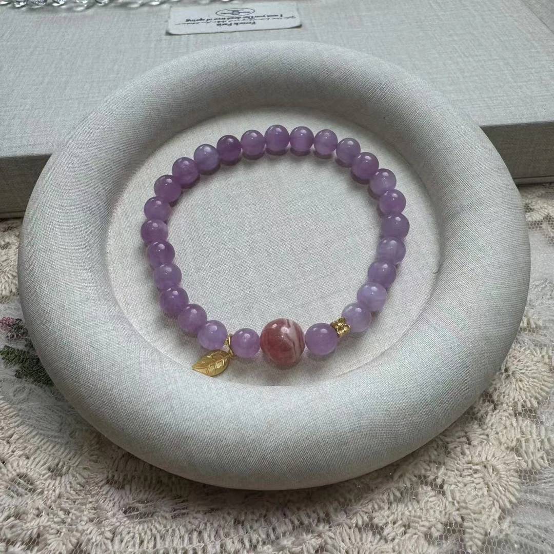 天然紫锂辉石设计款手串均微瑕多样性发其一 Z46