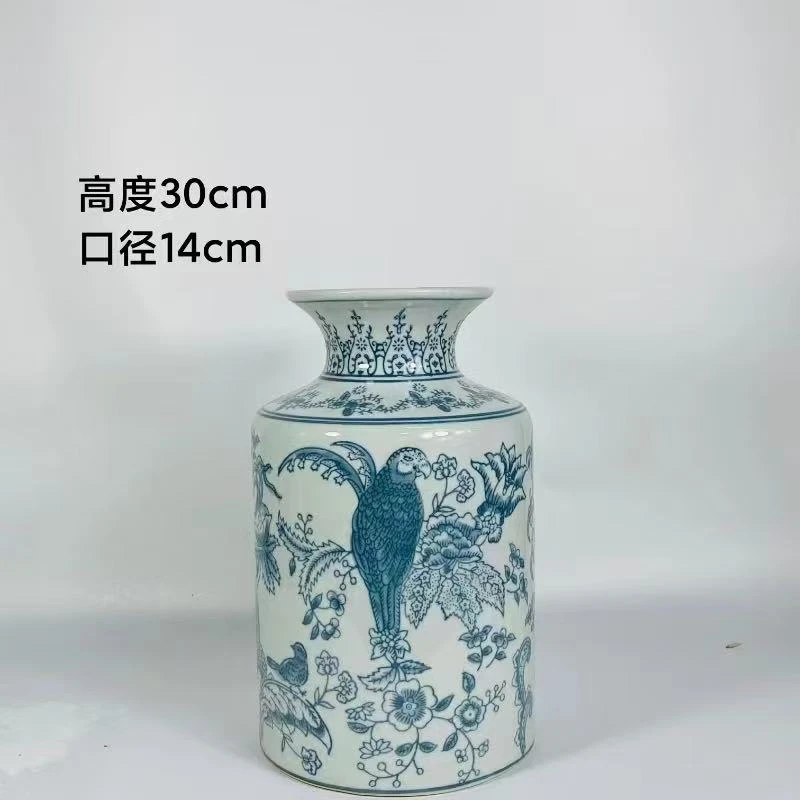 [青花瓷惠兰同款花瓶]产地直发玻璃花瓶高端大气家居水养鲜花花瓶