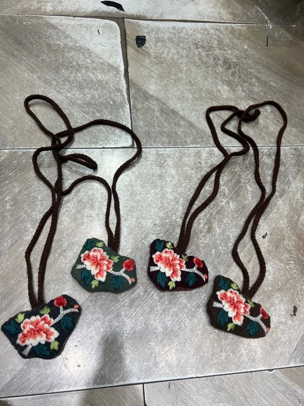 民族风棉麻手工香囊挂件决明子复古长款项坠44厘米