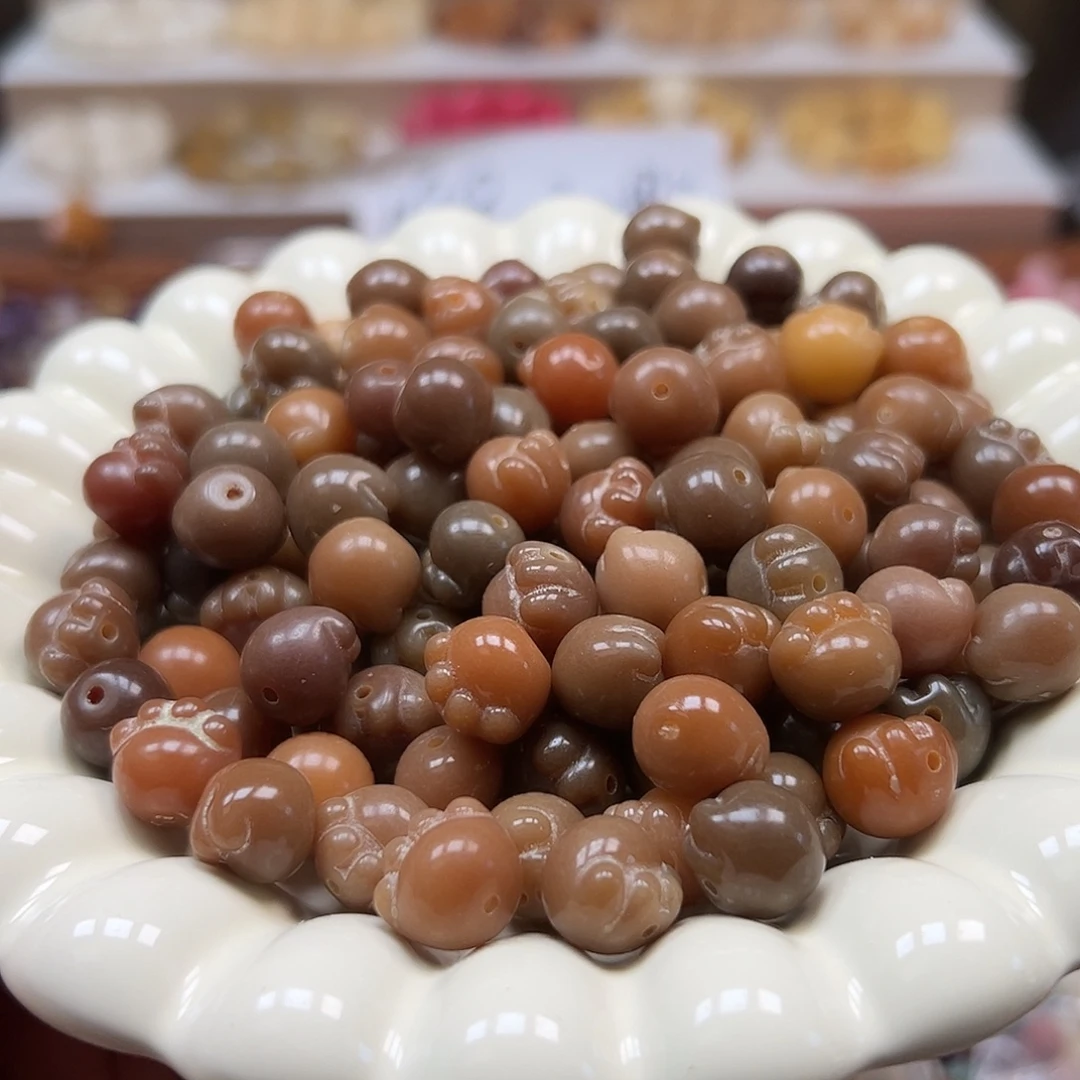 手串菩提根/象牙果微瑕卡12冰咖猫爪50颗