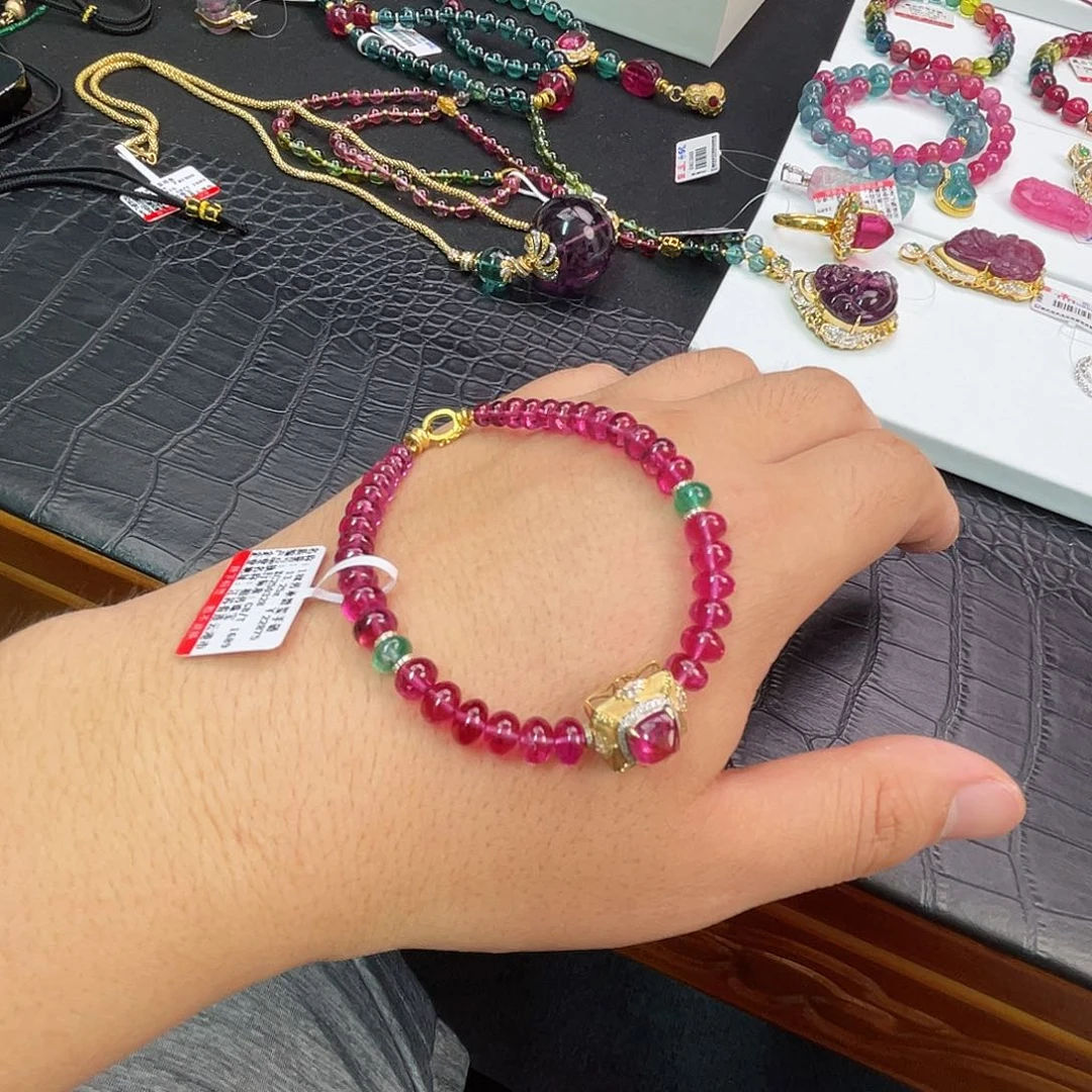 手链18K金镶嵌碧玺碧玺