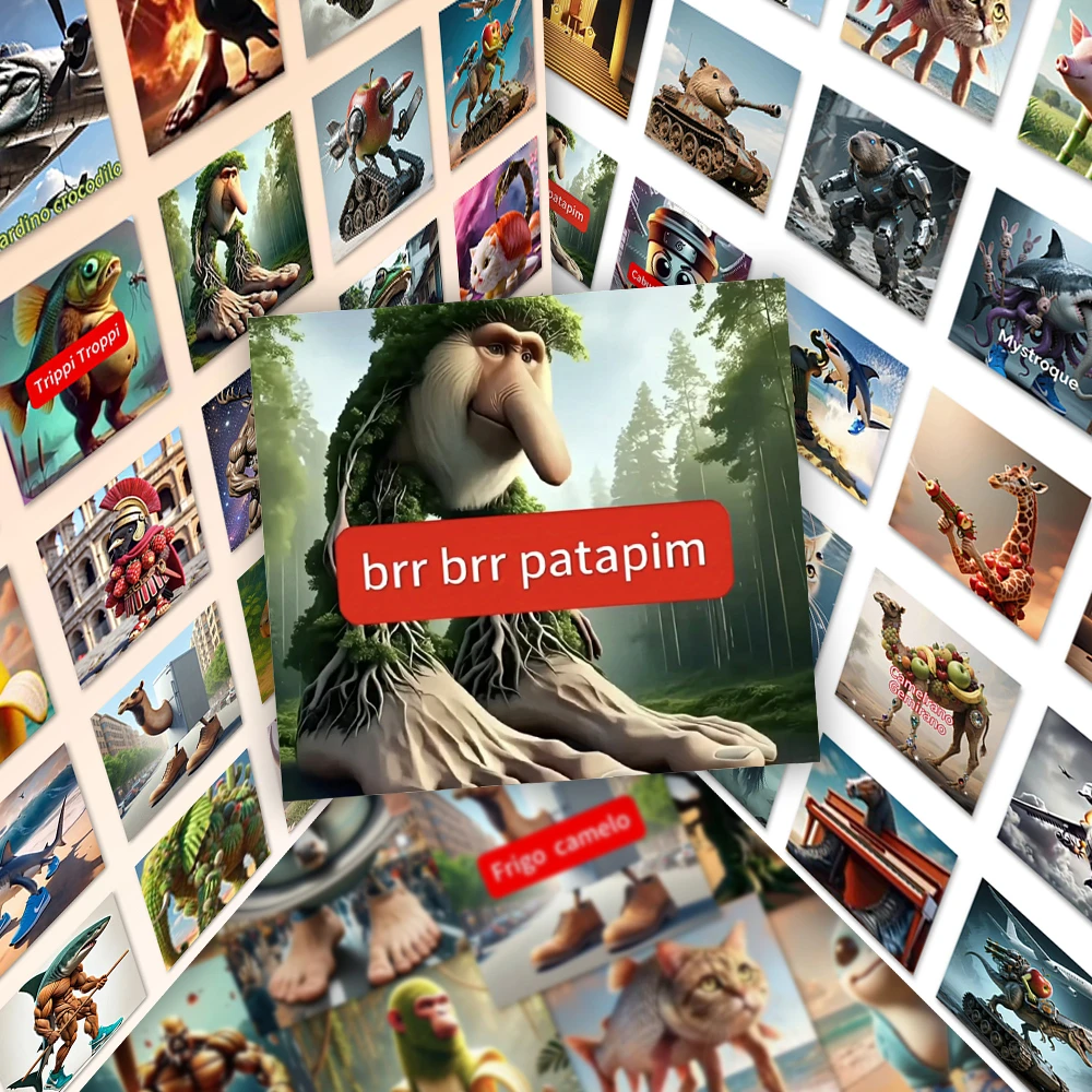 105张tungtungtungsahur美国山海经抽象沙雕贴纸意义不明创意贴画