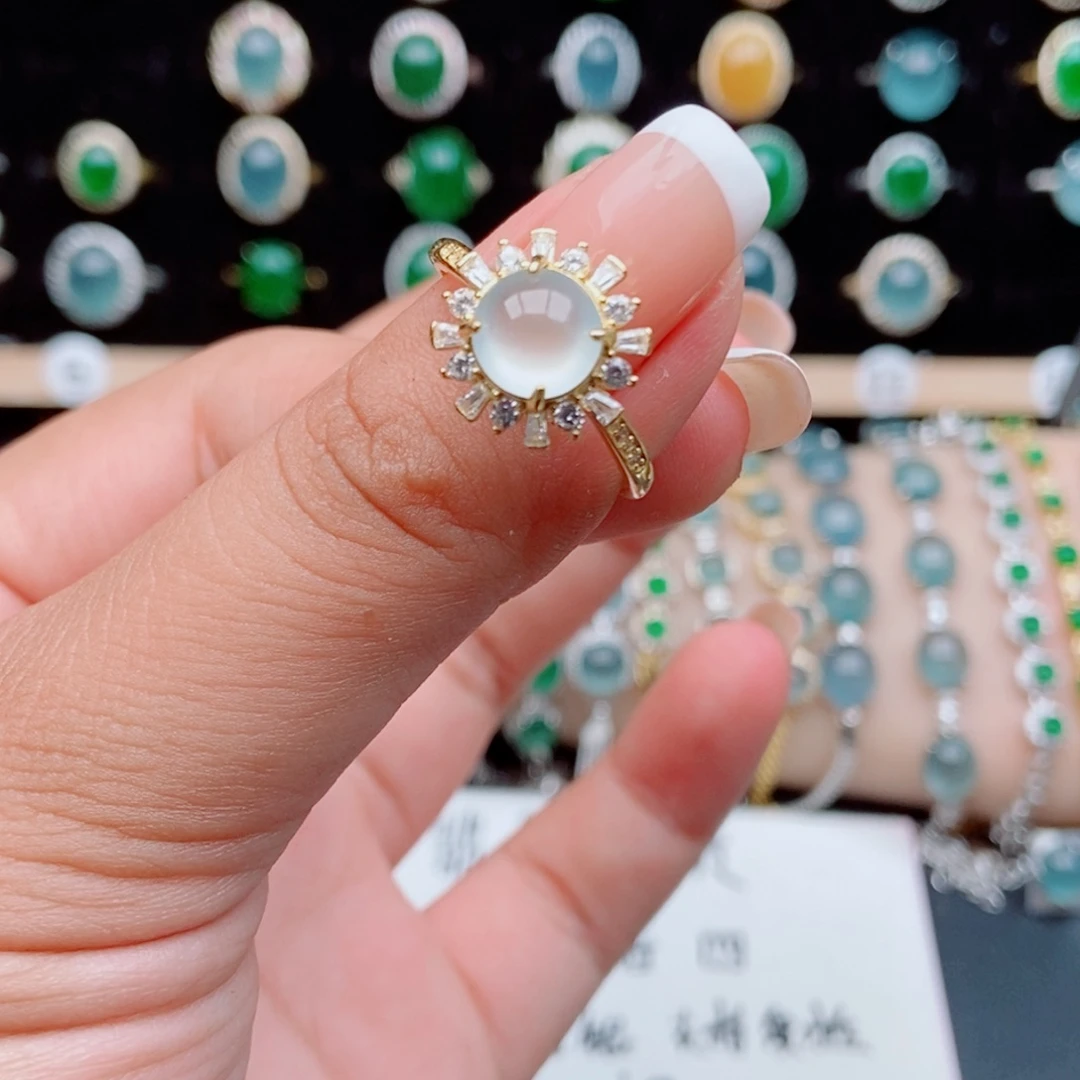 翡翠银S925镶嵌戒指66