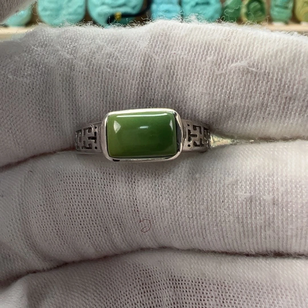 银S925镶嵌绿松石戒指