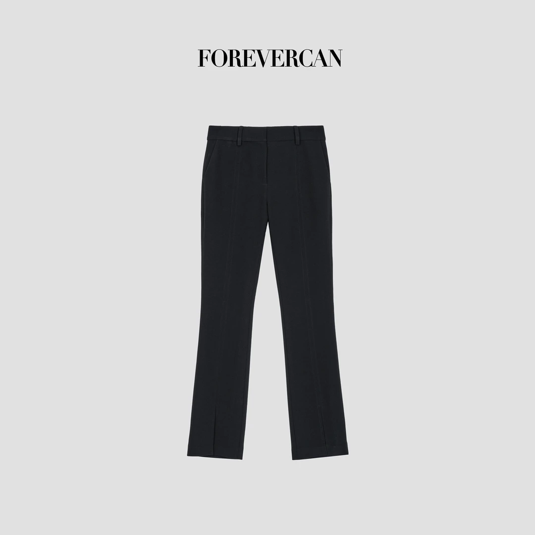 FOREVERCAN“超模腿”极简高级感微喇叭开衩西裤 SP23531