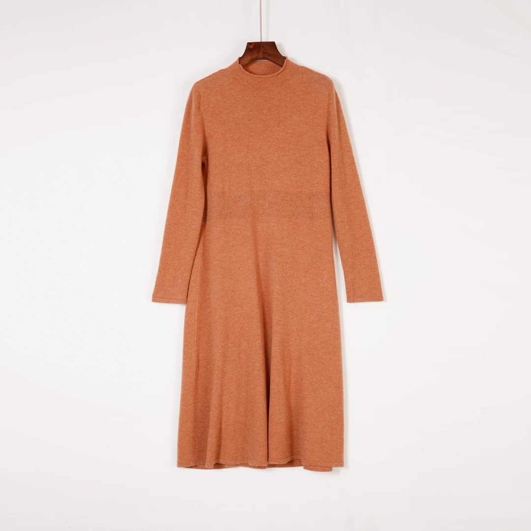 常规半高领显瘦连衣裙女士毛衣裙长裙秋冬气质上衣中式国风裙子