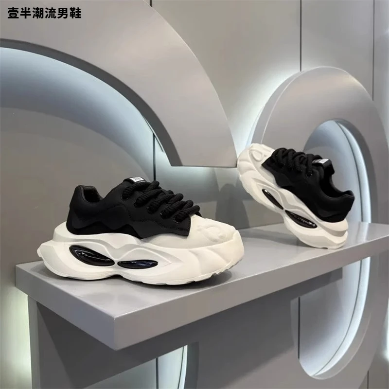 2025秋季新款男鞋百搭潮流时尚气垫底舒适增高老爹鞋运动休闲鞋男