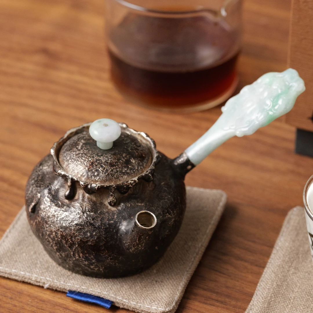 古悦悦翠系列 天禄永终 纯手工侧把泡茶壶壶复古设计中式约90CC