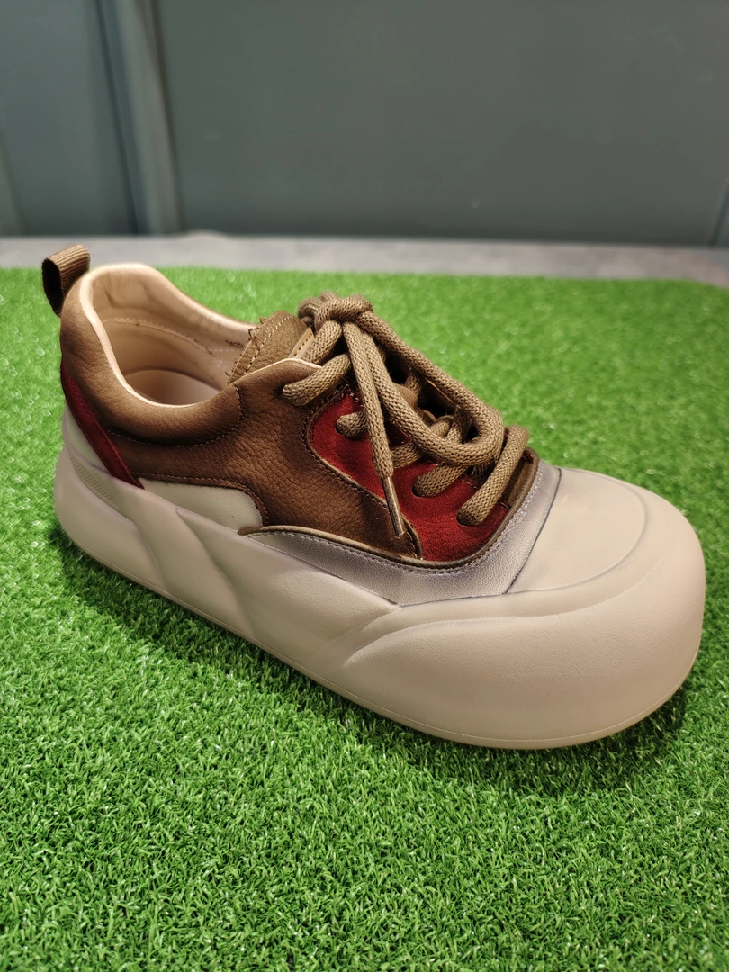 头层牛皮休闲复古彩拼女鞋小单鞋5829