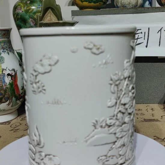 甜白釉笔筒摆件摆件摆件摆件