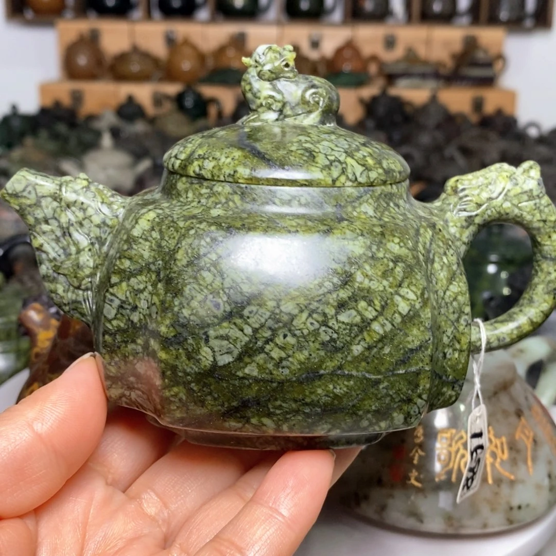 藏玉药王石蛇纹料龙尊壶260cc