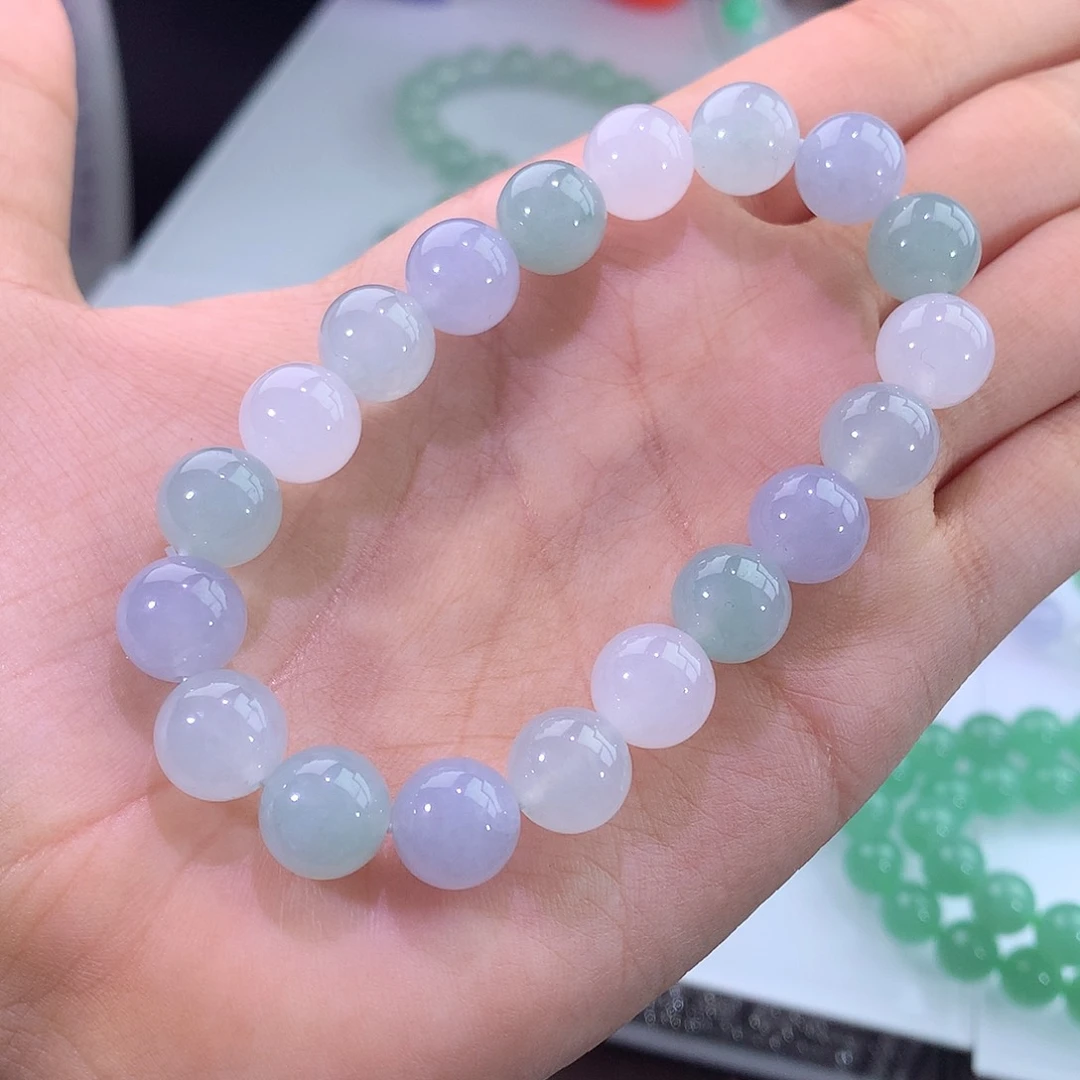 未镶嵌手链翡翠清爽马卡龙手串